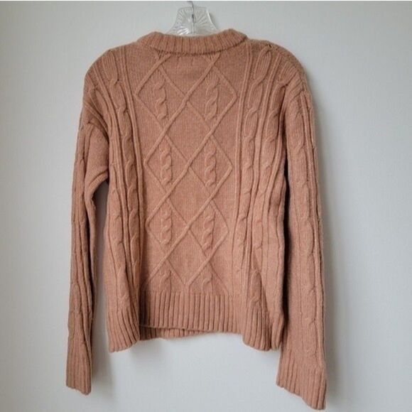 A New Day Cable Knit Embellished Crew Neck Sweater Coral Pink Siz XS - Picture 10 of 10